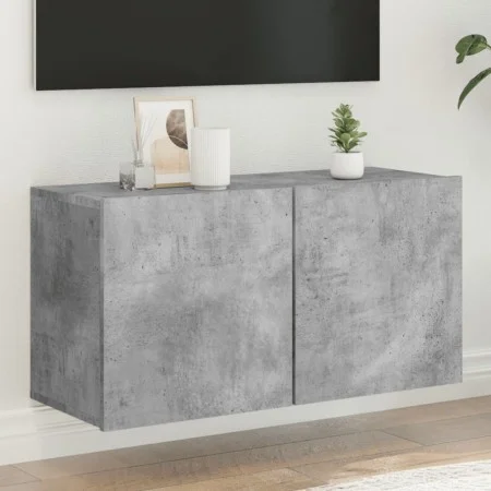 Concrete gray wall TV cabinet 80x30x41 cm by , TV Furniture - Ref: Foro24-836958, Price: 51,53 €, Discount: %