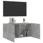 Concrete gray wall TV cabinet 80x30x41 cm by , TV Furniture - Ref: Foro24-836958, Price: 51,53 €, Discount: %