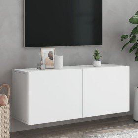 Mueble para TV de pared blanco 100x30x41 cm