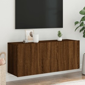 Mueble para TV de pared roble marrón 100x30x41 cm