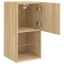 TV cabinet with LED lights Sonoma oak 30.5x30x60 cm by , TV Furniture - Ref: Foro24-836991, Price: 39,97 €, Discount: %