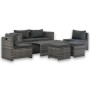 6-piece garden lounge set with gray synthetic rattan cushions by vidaXL, Garden sets - Ref: Foro24-44722, Price: 584,25 €, Di...