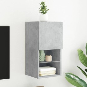 Concrete gray TV cabinet with LED lights 30.5x30x60 cm by , TV Furniture - Ref: Foro24-836993, Price: 44,64 €, Discount: %