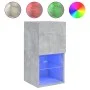 Concrete gray TV cabinet with LED lights 30.5x30x60 cm by , TV Furniture - Ref: Foro24-836993, Price: 43,97 €, Discount: %