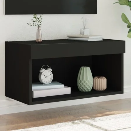TV cabinet with LED lights black 60x30x30 cm by , TV Furniture - Ref: Foro24-837129, Price: 44,50 €, Discount: %