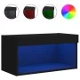 TV cabinet with LED lights black 60x30x30 cm by , TV Furniture - Ref: Foro24-837129, Price: 44,50 €, Discount: %