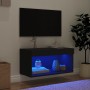 Mueble para TV con luces LED negro 60x30x30 cm de , Muebles TV - Ref: Foro24-837129, Precio: 46,94 €, Descuento: %