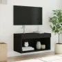 TV cabinet with LED lights black 60x30x30 cm by , TV Furniture - Ref: Foro24-837129, Price: 44,50 €, Discount: %