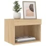 Sonoma Oak Wall-Mounted Nightstand with LED Lights by , TV Furniture - Ref: Foro24-837117, Price: 27,87 €, Discount: %