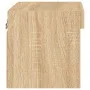 Sonoma Oak Wall-Mounted Nightstand with LED Lights by , TV Furniture - Ref: Foro24-837117, Price: 27,87 €, Discount: %
