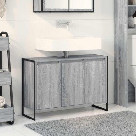 Gabinete de Baño con almacenamiento Gris Sonoma 90 x 30 x 60 cm en Tocadores de baño | Comprar online en Foro24