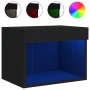 Mesita de noche de pared con luces LED negro de , Muebles TV - Ref: Foro24-837115, Precio: 29,49 €, Descuento: %