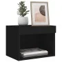 Wall bedside table with black LED lights by , TV Furniture - Ref: Foro24-837115, Price: 29,49 €, Discount: %