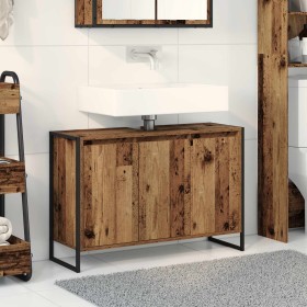 Gabinete de Baño con puerta Madera Vieja 90 x 30 x 60 cm en Tocadores de baño | Comprar online en Foro24