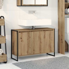 Gabinete de Baño con puerta Roble Artesanal 90 x 30 x 60 cm en Tocadores de baño | Comprar online en Foro24