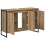 Gabinete de Baño con puerta Roble Artesanal 90 x 30 x 60 cm en Tocadores de baño | Comprar online en Foro24