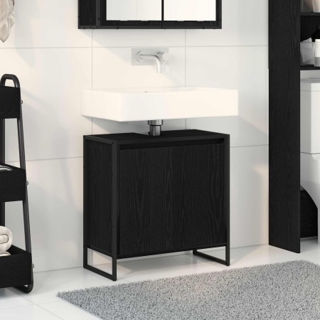 Gabinete de Baño con almacenamiento Roble Negro 60 x 30 x 60 cm en Tocadores de baño | Comprar online en Foro24