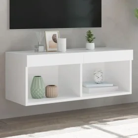 TV cabinet with white LED lights 80x30x30 cm by , TV Furniture - Ref: Foro24-837141, Price: 43,03 €, Discount: %