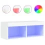 TV cabinet with white LED lights 80x30x30 cm by , TV Furniture - Ref: Foro24-837141, Price: 43,03 €, Discount: %