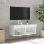 TV cabinet with white LED lights 80x30x30 cm by , TV Furniture - Ref: Foro24-837141, Price: 43,03 €, Discount: %