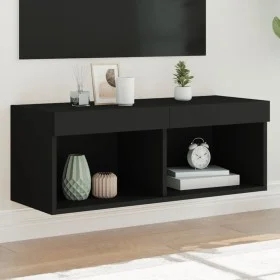 Mueble para TV con luces LED negro 80x30x30 cm de , Muebles TV - Ref: Foro24-837143, Precio: 45,11 €, Descuento: %