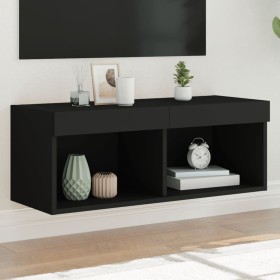 TV-Schrank mit LED-Leuchten schwarz 80x30x30 cm von , TV-Möbel - Ref: Foro24-837143, Preis: 45,81 €, Rabatt: %