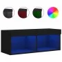 Mueble para TV con luces LED negro 80x30x30 cm de , Muebles TV - Ref: Foro24-837143, Precio: 45,11 €, Descuento: %
