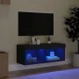 Mueble para TV con luces LED negro 80x30x30 cm de , Muebles TV - Ref: Foro24-837143, Precio: 45,11 €, Descuento: %