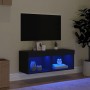 TV-Schrank mit LED-Leuchten schwarz 80x30x30 cm von , TV-Möbel - Ref: Foro24-837143, Preis: 45,81 €, Rabatt: %