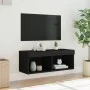 Mueble para TV con luces LED negro 80x30x30 cm de , Muebles TV - Ref: Foro24-837143, Precio: 45,11 €, Descuento: %