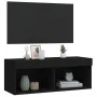 Mueble para TV con luces LED negro 80x30x30 cm de , Muebles TV - Ref: Foro24-837143, Precio: 45,11 €, Descuento: %