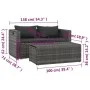 6-teiliges Garten-Lounge-Set und Kissen aus synthetischem Rattangrau von vidaXL, Gartensets - Ref: Foro24-44722, Preis: 574,0...