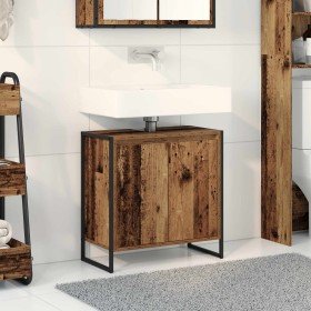 Gabinete de Baño con puerta Madera Vieja 60 x 30 x 60 cm en Tocadores de baño | Comprar online en Foro24