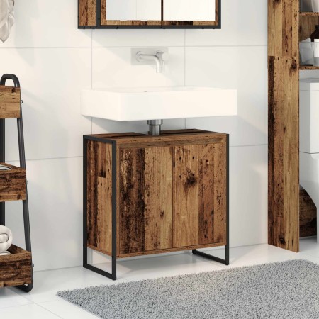 Gabinete de Baño con puerta Madera Vieja 60 x 30 x 60 cm en Tocadores de baño | Comprar online en Foro24