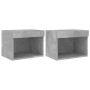Mesitas de noche de pared con luces LED 2 uds gris hormigón de , Muebles TV - Ref: Foro24-837120, Precio: 43,23 €, Descuento: %