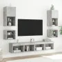 Mesitas de noche de pared con luces LED 2 uds gris hormigón de , Muebles TV - Ref: Foro24-837120, Precio: 42,13 €, Descuento: %