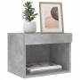 Mesitas de noche de pared con luces LED 2 uds gris hormigón de , Muebles TV - Ref: Foro24-837120, Precio: 43,23 €, Descuento: %