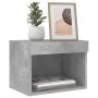 Mesitas de noche de pared con luces LED 2 uds gris hormigón de , Muebles TV - Ref: Foro24-837120, Precio: 42,13 €, Descuento: %