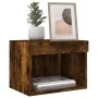 Wall bedside tables with LED lights 2 pcs smoked oak by , TV Furniture - Ref: Foro24-837122, Price: 42,05 €, Discount: %