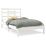 Massives Bettgestell aus weißem Kiefernholz, 100 x 200 cm von , Betten und Lattenroste - Ref: Foro24-3105656, Preis: 104,17 €...