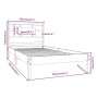 Solid white pine wood bed frame 100x200 cm by , Beds and slatted bases - Ref: Foro24-3105656, Price: 104,17 €, Discount: %
