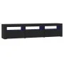 TV stand with black LED lights 180x35x40 cm by , TV Furniture - Ref: Foro24-3152755, Price: 160,26 €, Discount: %