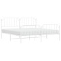 Metal bed frame with headboard and white footboard 200x200 cm by , Beds and slatted bases - Ref: Foro24-373961, Price: 124,25...