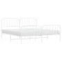 Metal bed frame with headboard and white footboard 200x200 cm by , Beds and slatted bases - Ref: Foro24-373961, Price: 122,39...