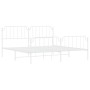 Metal bed frame with headboard and white footboard 200x200 cm by , Beds and slatted bases - Ref: Foro24-373961, Price: 124,25...