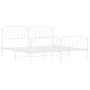 Metal bed frame with headboard and white footboard 200x200 cm by , Beds and slatted bases - Ref: Foro24-373961, Price: 122,39...