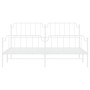 Bettgestell aus Metall mit Kopfteil und weißem Fußteil 200x200 cm von , Betten und Lattenroste - Ref: Foro24-373961, Preis: 1...
