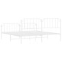 Estructura cama metal con cabecero y estribo blanco 200x200 cm de , Camas y somieres - Ref: Foro24-373961, Precio: 124,25 €, ...