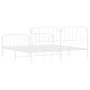Metal bed frame with headboard and white footboard 200x200 cm by , Beds and slatted bases - Ref: Foro24-373961, Price: 122,39...