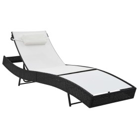 Lounger with black synthetic rattan cushion by vidaXL, Loungers - Ref: Foro24-44718, Price: 92,00 €, Discount: %